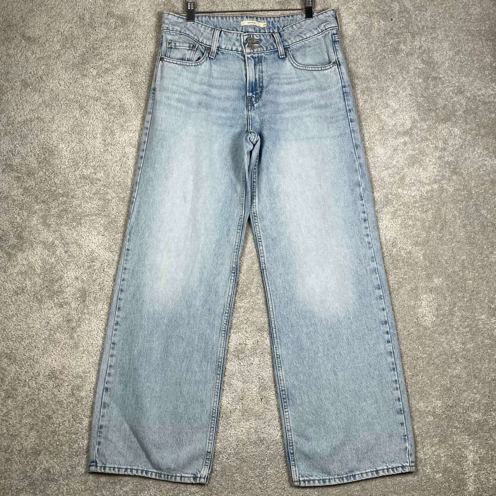 Levis Jeans Womens 29x30 Blue Superlow Bootcut Baggy‎ Denim Light Wash Barrell